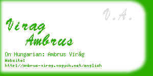 virag ambrus business card